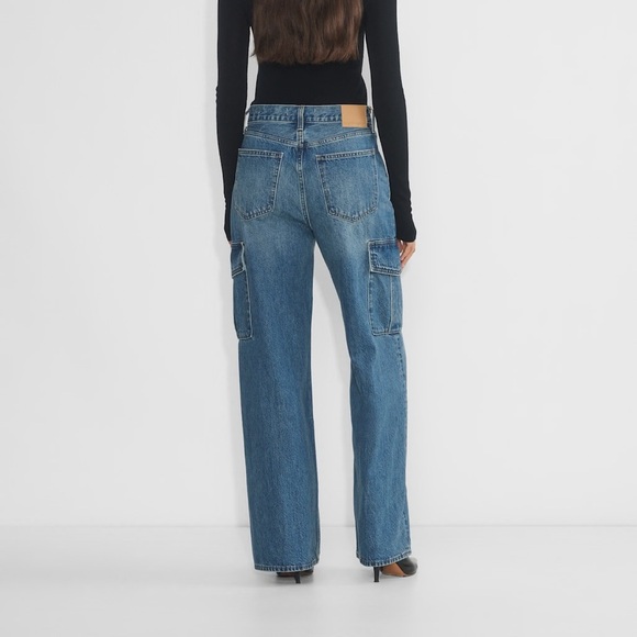 Aritzia Denim Forum The Farrah Hi-rise Cargo Jeans Size 29 In Kiss N Tell Bleu - Picture 4 of 14